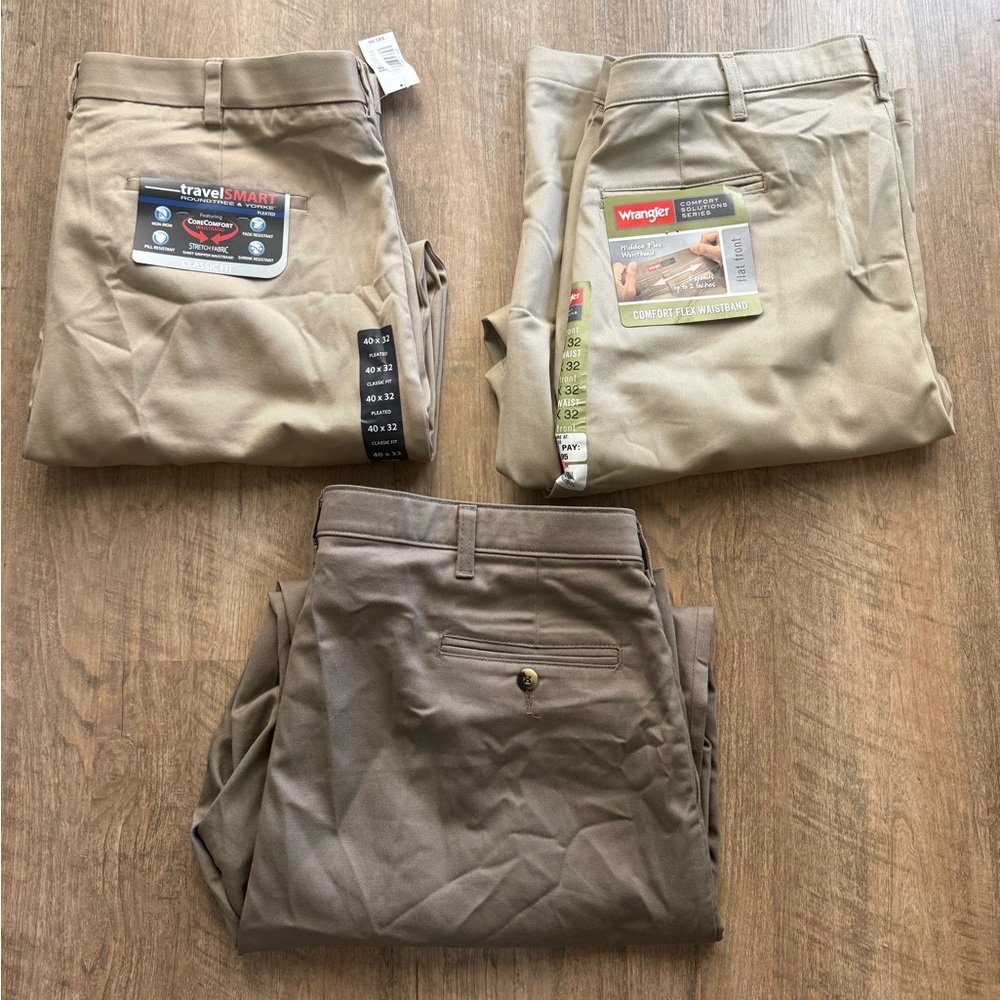 Men's Khaki and brown Pants - Classic Comfort